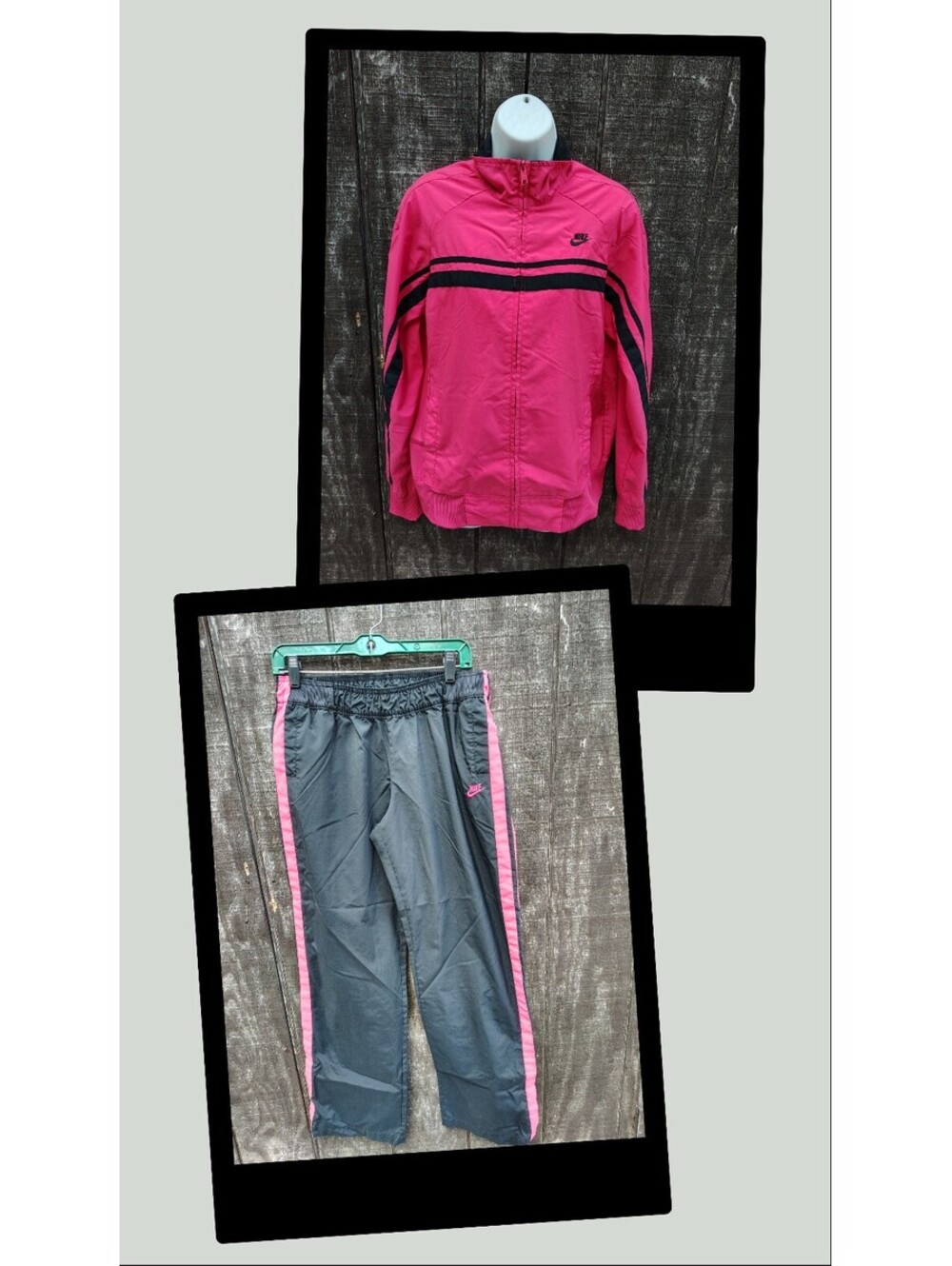 Vintage Nike Pink/Black Jacket/Pants Set